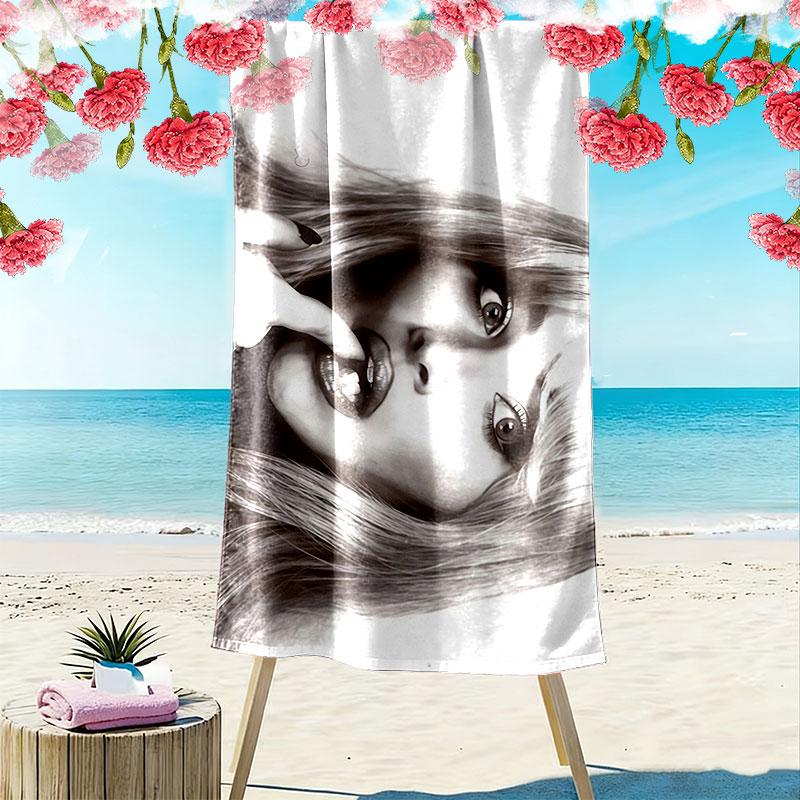 Sabrina Print Beach Towel, Large Soft Quick Dry Towel for Beach Camping Swimming