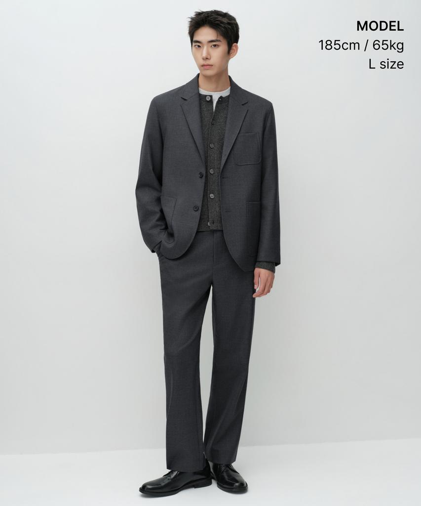 MUSINSA STANDARD [City Workers] Wool Blend Blazer [Charcoal Grey]