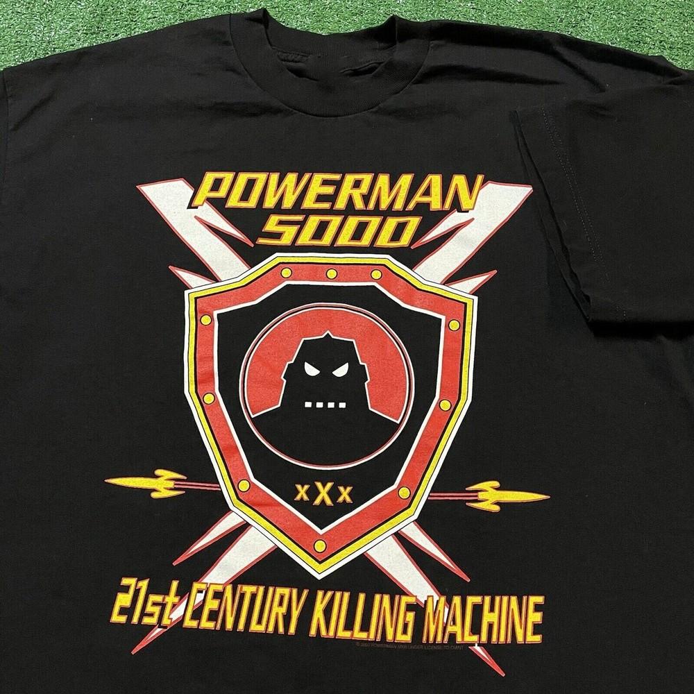 Ретро-футболка Powerman 5000 21-го века Черная Унисекс S-5XL Унисекс Футболка XXL