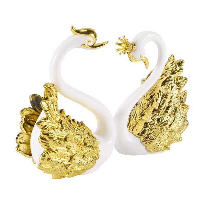 2025 Trend 2 Pieces Of Swan Ornaments Figurines,Swan Cake Decoration,Car Figurines Decoration,Home Wedding Christmas Decoration