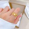 Real Gold Minimalist Fengsen Ring Opening Adjustable Simple Jewelry Japanese Ring Couple Ring