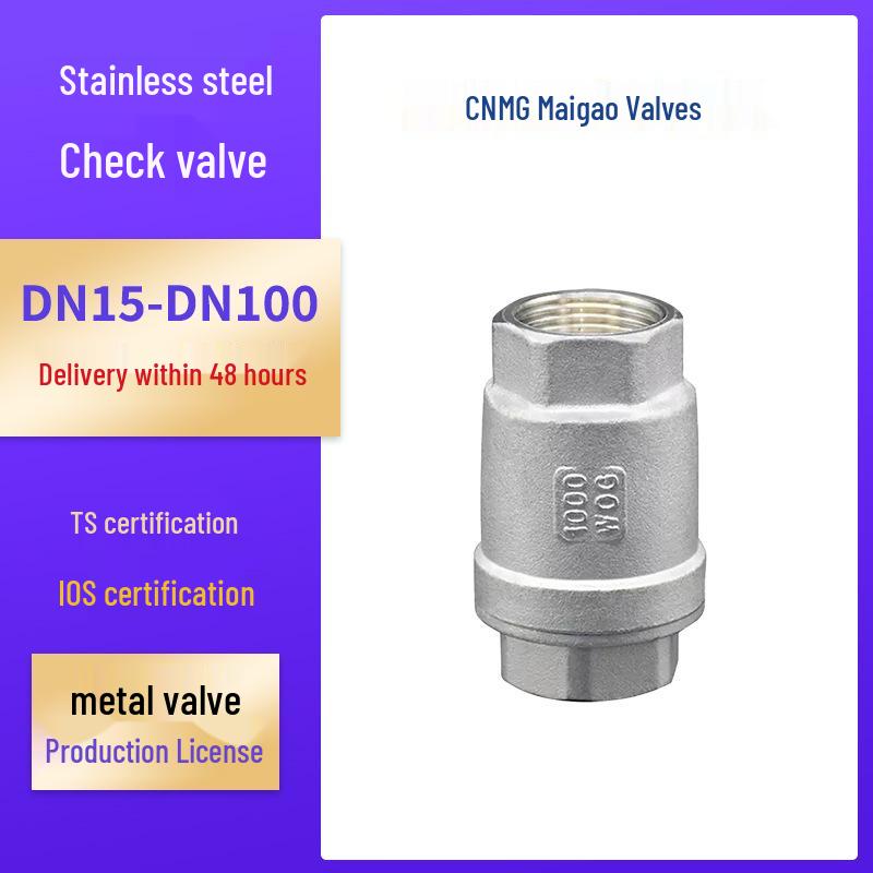 

201304 Stainless Steel H12W-16P Vertical Female Thread Spring Check Valve (316) 201-1/2 inch
