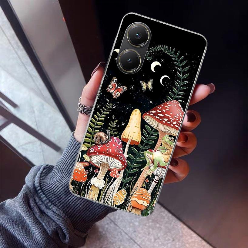 Colorful Mushroom Phone Case For Xiaomi Poco X7 X6 X5 Pro F7 Ultra Redmi 15C 15 13 13C 12 12C 10 10A 10C 9 9A 9C 9T Shell Poco X