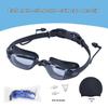 Professional Adult Racing Swim Set: Anti-Fog Silicone Goggles with Plated Waterproof Glasses