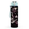 1PC Dark Skull Rose Mystic Gothic Art Print 750ml Color Plastic Sports Water Bottle Leakproof Flip Straw Lid Suitable for Sports Office Home Use