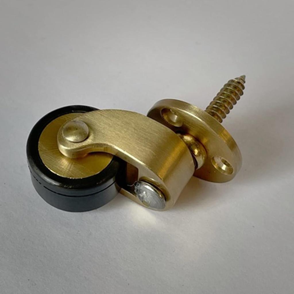 25mm Massivmessing Lenkrolle - Antikstil 360° Schwenkbar Vintage Gummirollen für Möbel Mit Schrauben, 4er Set - Belastbarkeit 330 lbs