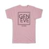 Gift T-Shirt : GENeVE Switzerland Square Modern Minimalist Font