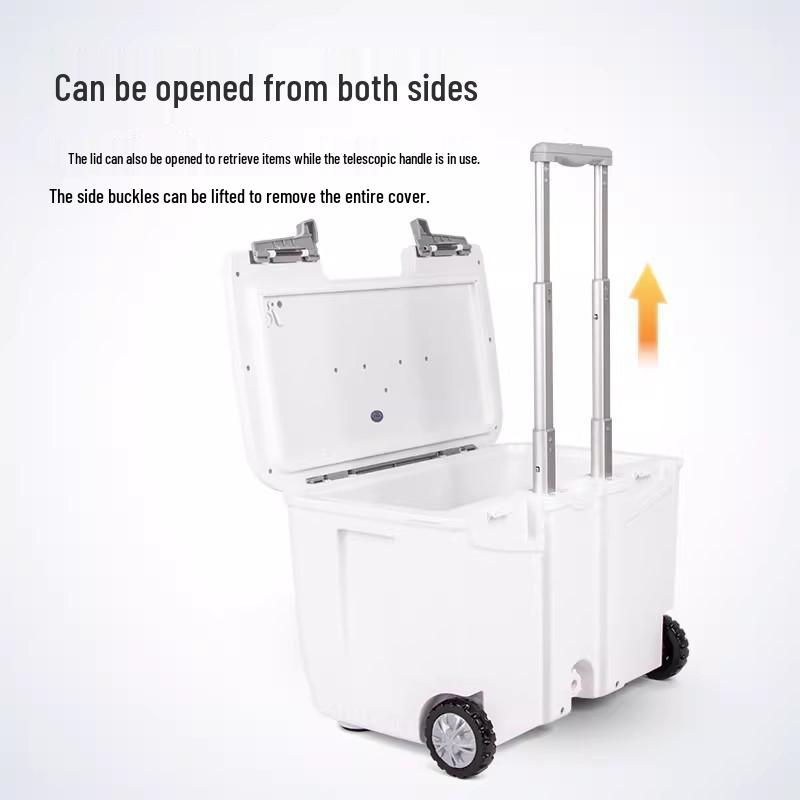 Hengguan 24L Outdoor Insulated Cooler Box with Wheels, Pull Handle, and Car-Mount for Fishing & Seafood