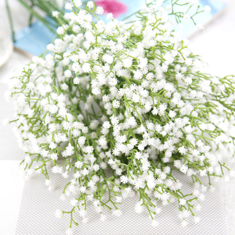 Umělé minihlavice Gypsophila Hortenzie Bílé květiny Svatební potřeby Domů DIY Dekor pro miminko Umělé květinové aranžmá