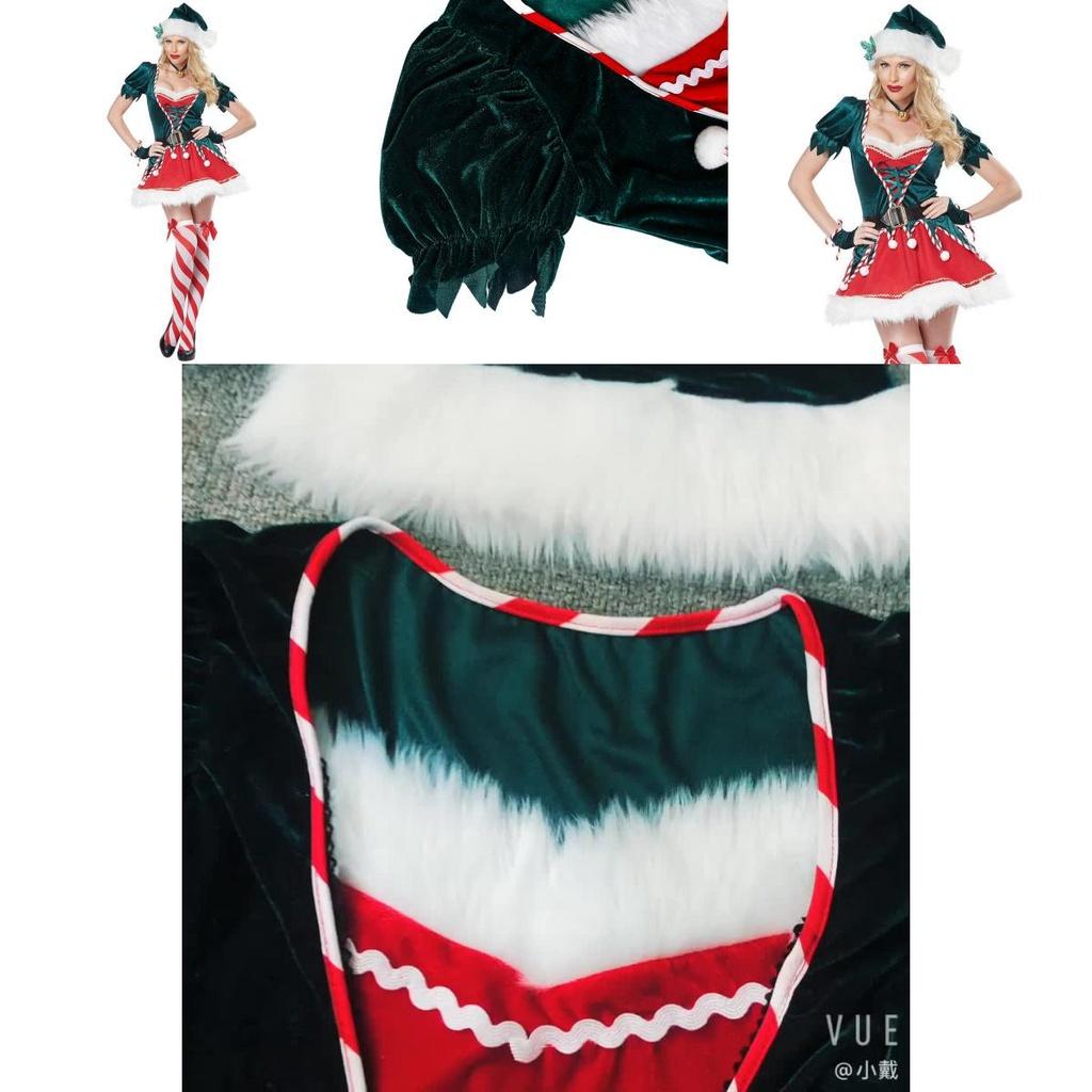 Festive Short Sleeve Santa's Helper Costume With Soft Touch Velvet Material
