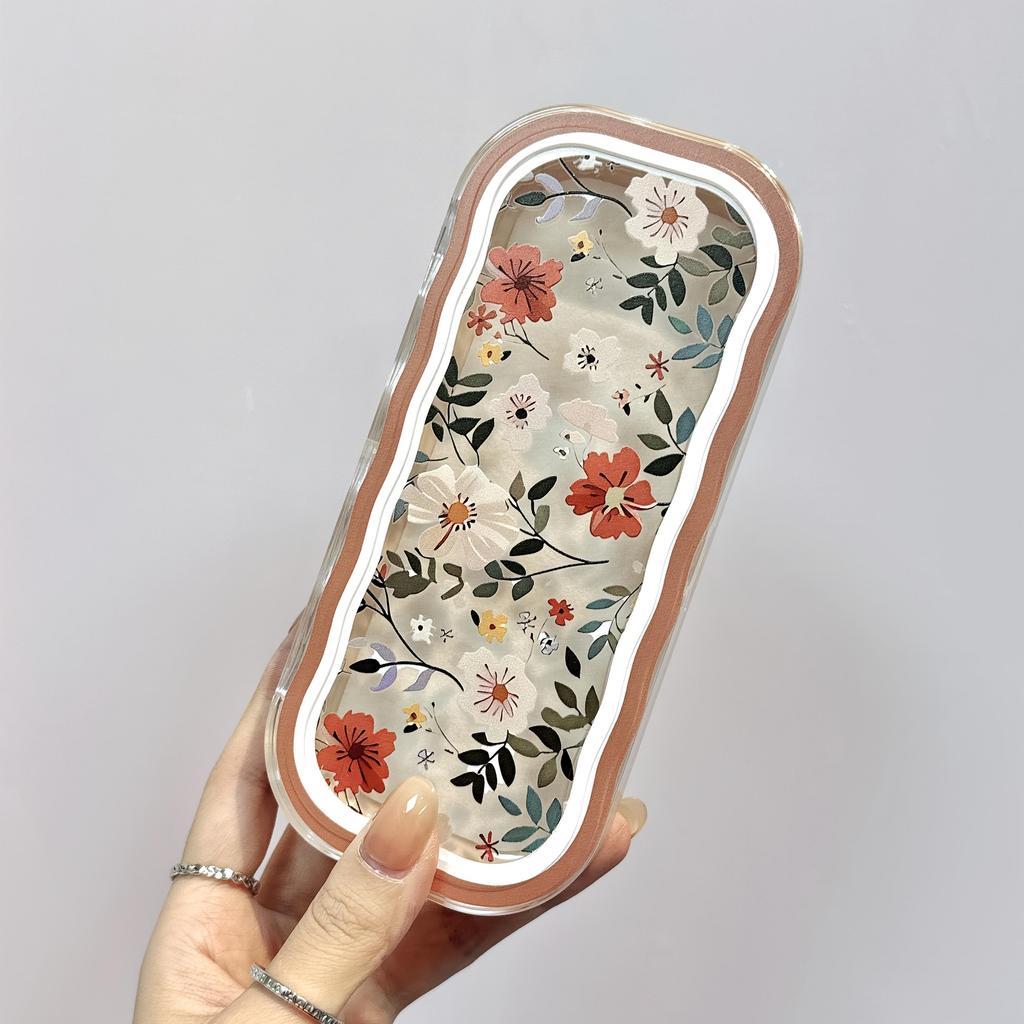 Full screen flower high-value glasses case, transparent, pressure resistant, portable, retro myopia glasses case