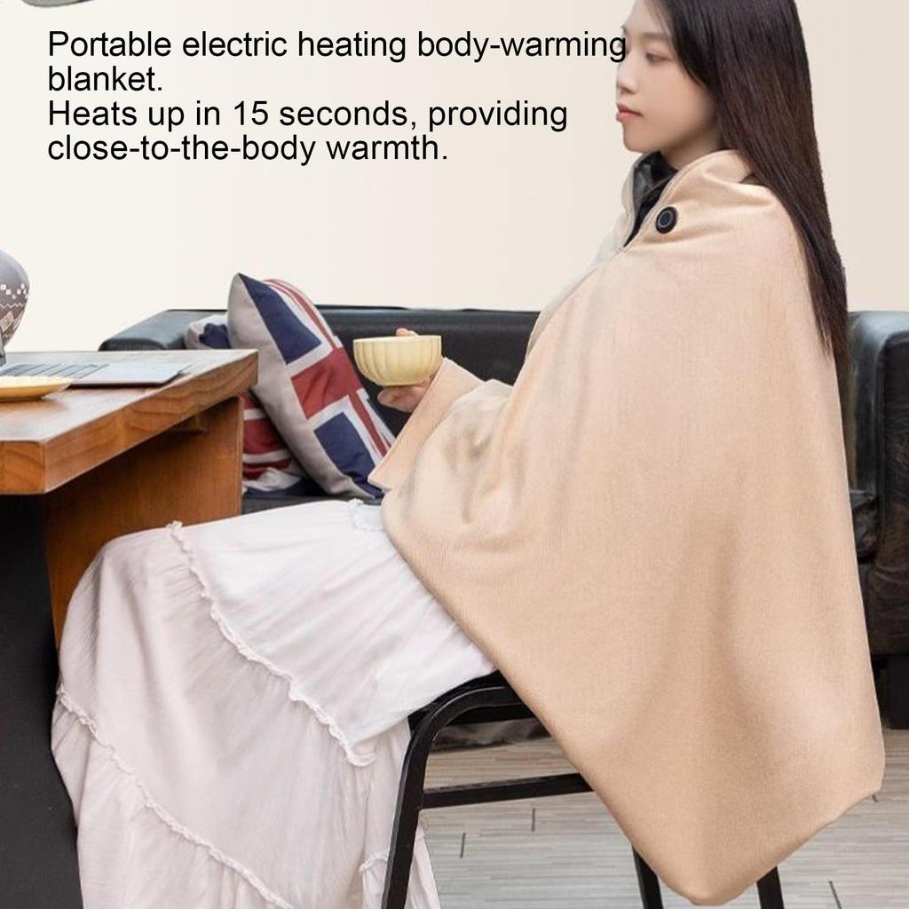 USB Electric Heated Shawl Wrap Winter Warm Fast Heating Throw Blanket With Three Temp Settings For Elderly Wife Mother