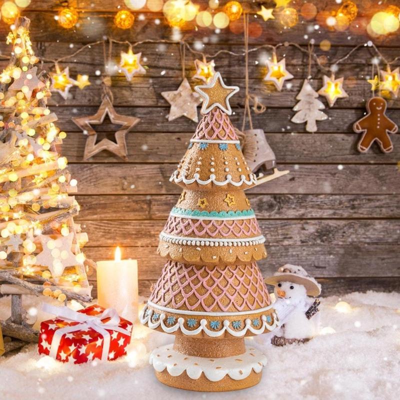 Realistic Gingerbreads Christmas Tree Resin Crafts Ornaments Indoor Outdoor Festival Decoration Use Party Supplies