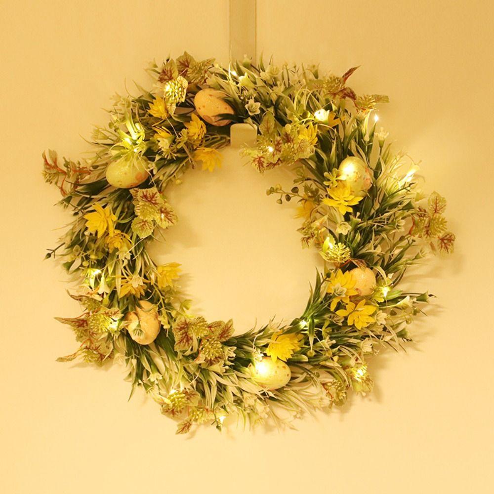 

Handmade Easter Spring Wreath 40CM Front Door Hanging Garlands Artificial Egg Wreath Party Decor 40cm