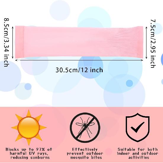 3Pairs Kids Arm Sleeves Thinly UV Sun Protection Cooling Arm Cover Compression Sleeves, Outdoor Sport Breathable Elastic Ice Sleeve for Youth Boys