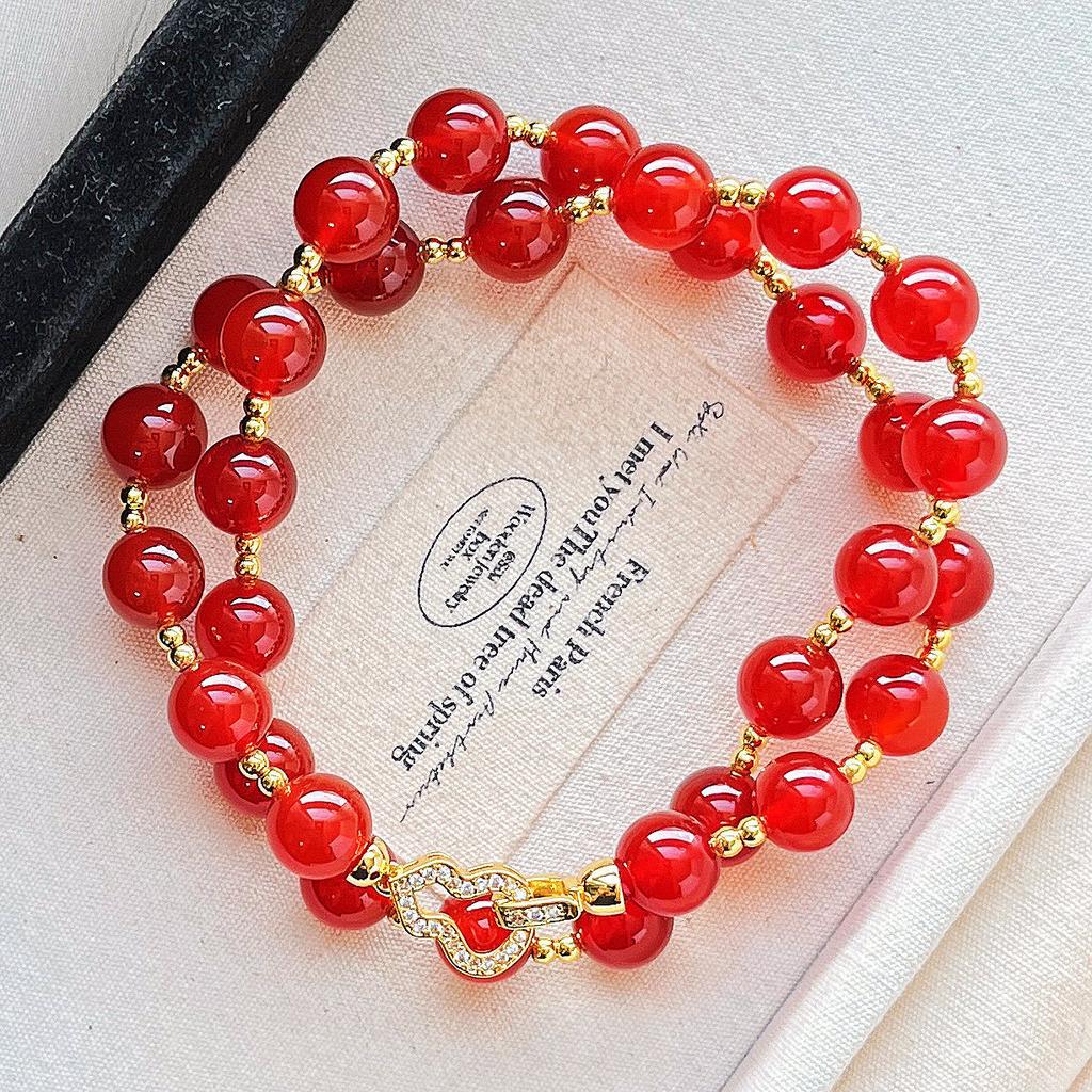 7A Style Retro Natural High Quality Pigeon Blood Red Carnelian Agate Design Sense Clavicle Chain Necklace Fidelity
