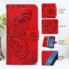 Für Honor 400 5G (Global) Case Schmetterlingsmuster PU-Leder Folio Flip Handyhülle - Rot