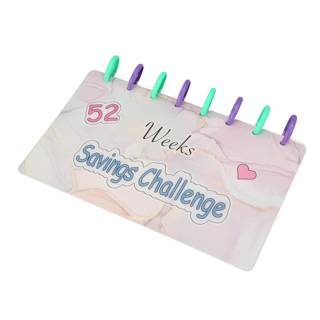 Segregator oszczędnościowy Wyzwanie oszczędzania przez 52 tygodnie Książka pieniędzy Zabawny segregator budżetowy Organizer książkowy z gotówką