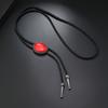 1 Piece Western Cowboy Bolo Tie Vintage Leather Necklace For Men Retro Acrylic Gemstone Polo Necklace