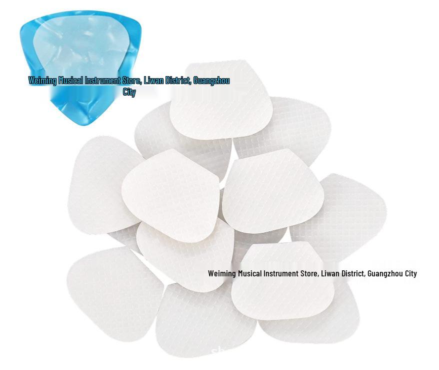 Silicone Half-Heart Anti-Slip Guitar Pick Pad with Double-Sided Tape