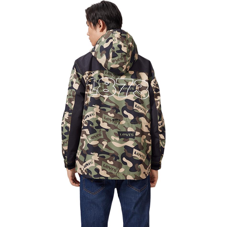 Levis Camouflage Loose Fit Hooded Jacket Unisex Jacket Military-Green A5172-0001
