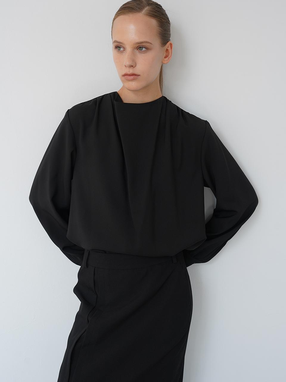 Raye Diana Cowl Neck Blouse (Black)