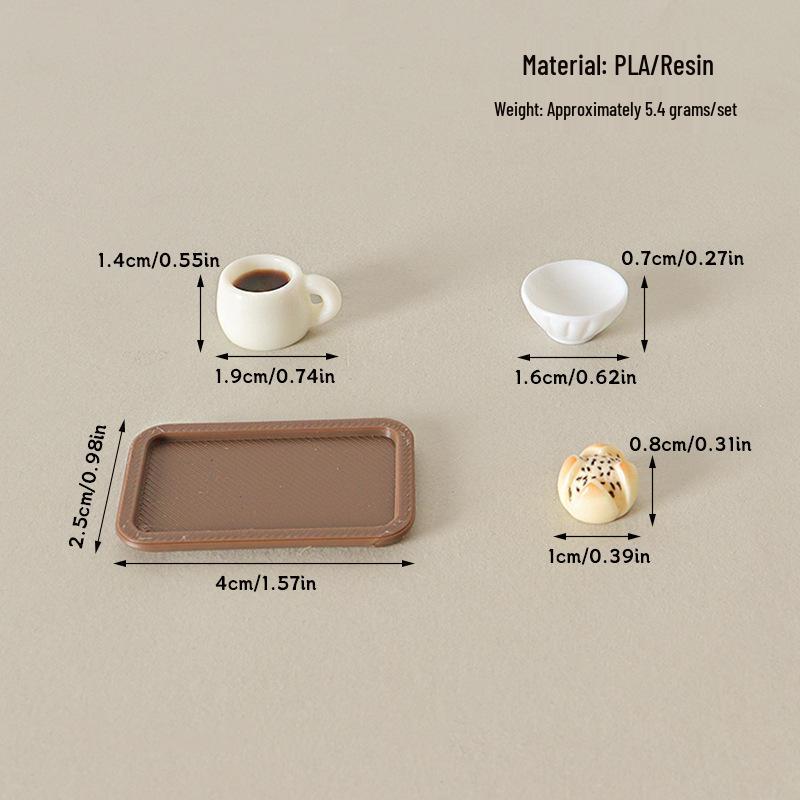 Dollhouse Miniature Coffee & Pastry Display Set