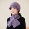 New Rabbit Fur Hat for Women Fashionable and Versatile Woolen Hat Cold Proof Plus Velvet Thickened Warm and Ear Protecting Knitted Hat