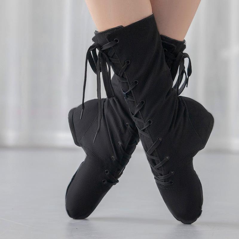 Men Women Sports Dancing Sneakers Jazz Dance Shoes Canvas Dance Boots Women Dancing Short Boots Girls/Boys Dance Shoes