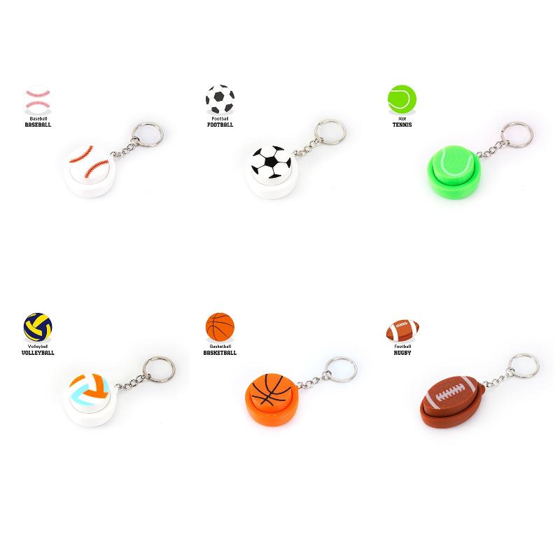 1Pcs Mini Football Keychain Sports Ball 3D Printed Fidget Toy Stress Reliever Kids School Backpack Decoration