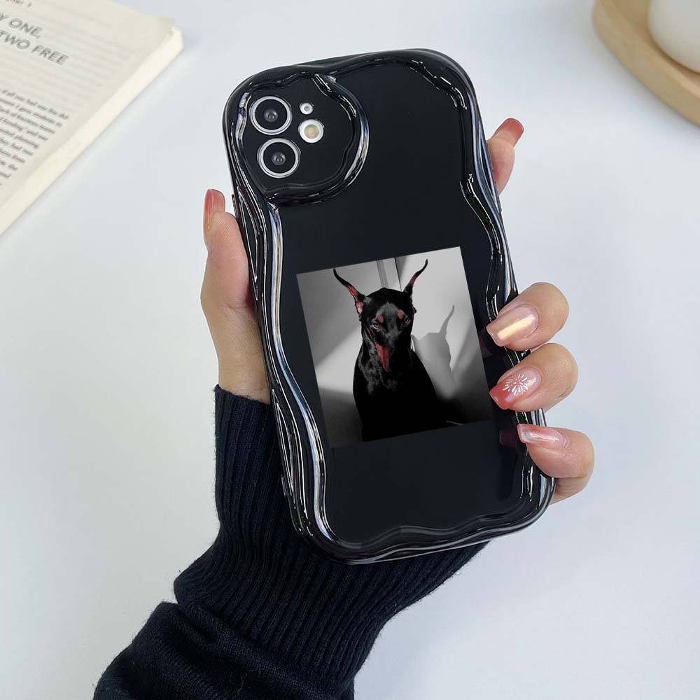 

Samsung Galaxy A25 для iPhone 15 Xiaomi Poco X6 Redmi 12c Чехлы для телефонов Huawei Honor 90 NY6 Милый доберман-пинчер арт-эксклюзив Мягкий чехол с кремовым узором Samsung A73 5G чёрный