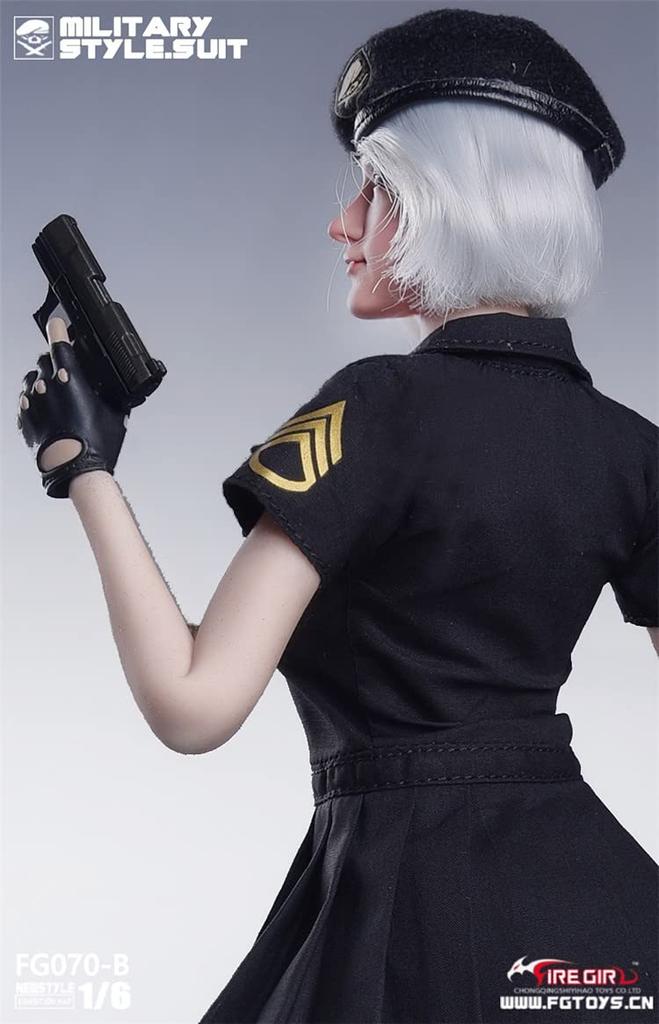 Scale Fire Girl Toys FG070B Nahtlose Schwarze Sexy Militäruniform für Figuren und Waffen Nicht [TOYBARJAPAN] 1/6 US. (Kopf, Körper, Inklusive)