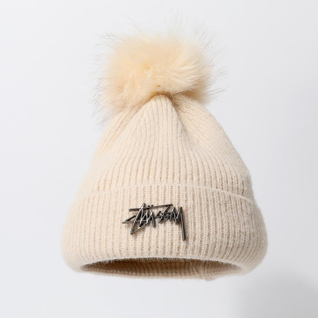 Design Sense Woven Plush Pullover Hat Lengthened Outdoor Integrated Warm Knitted Hat