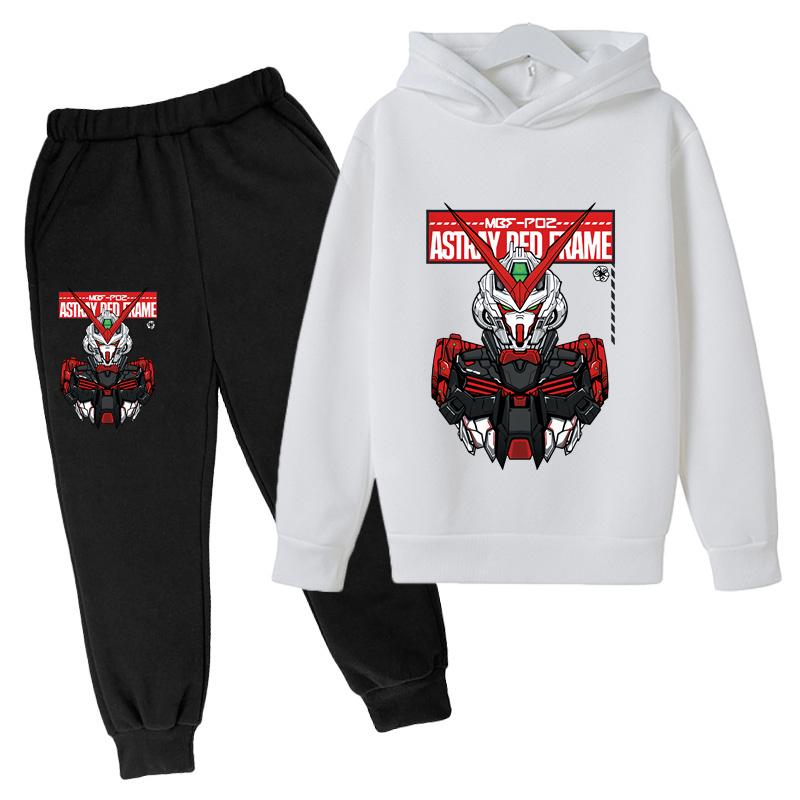 2025 Gundam Children Clothes Kids Suit Warm Sweater Girls Fleece Hoodies Pullover Sweatshirt Pant Winter Spring Girl Tracksuit