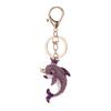 Keychain Pendant Rhinestones Dolphin Inlaid Chain with Shape Key Lobster Clasp Bag