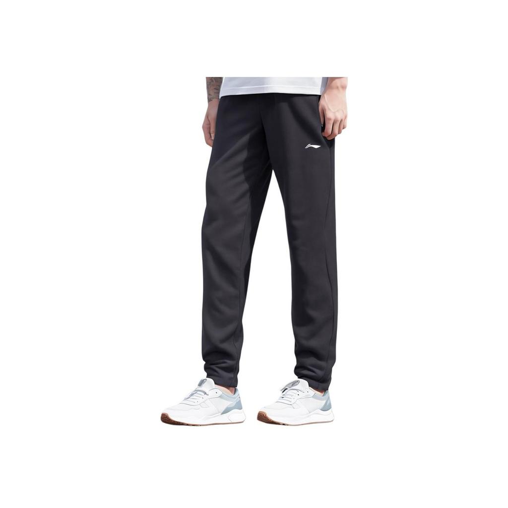 Li-Ning Lightweight Elastic Waist Mid-Rise Casual Pants Men Bottoms Classic-Black AYKT885-1