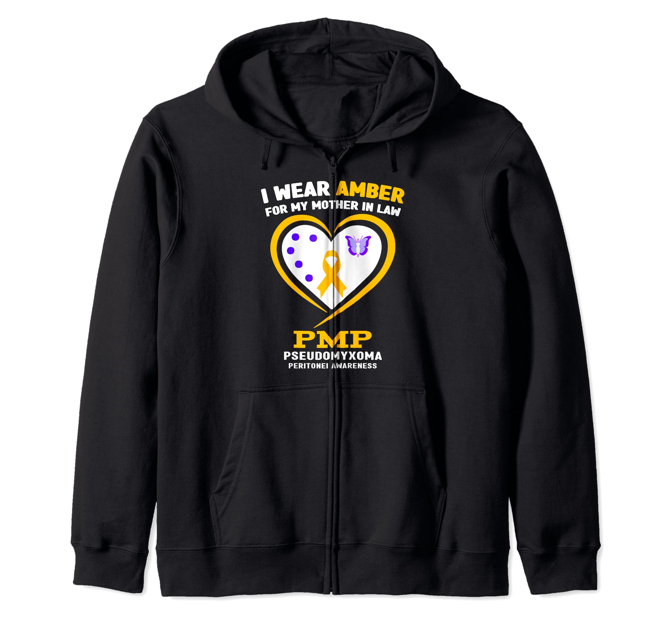 

I Wear Amber for My Mother in Law Pseudomonas Peritonitis Zip Hoodie чёрный