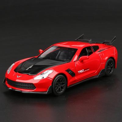 1:32 Corvette Z06 Alloy Sports Car Model Diecasts Metal Toy Vehicles Car Model Simulation Sound Light Collection Kids Toy Gift
