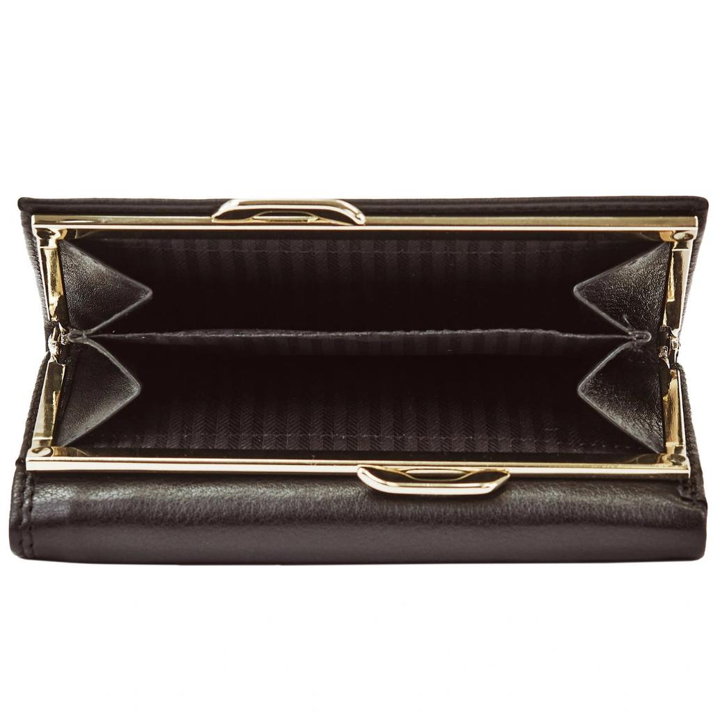 Women' Leather Wallet Wings with RFID Protection and a Roomy Interior, Black