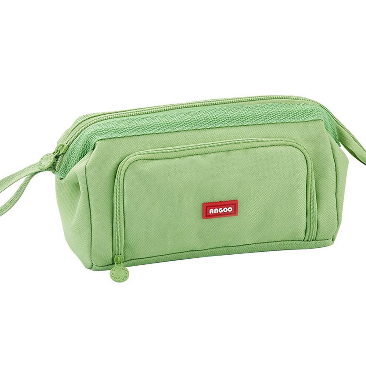 

Large Capacity Minimalist Pencil Case Handheld portable multi-layer Student Stationery Storage Organizer School Supplies Pen Bag зелёный