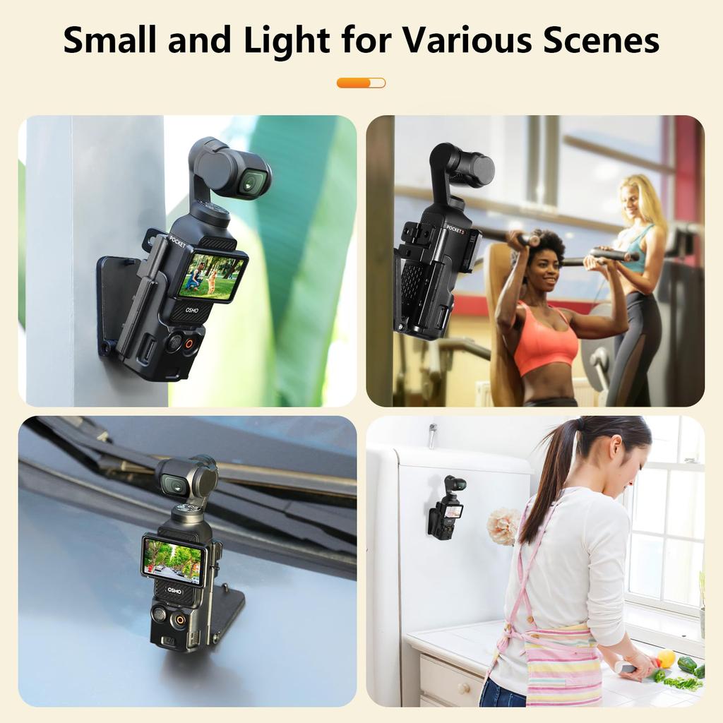 Suporte de montagem magnética compatível com DJI Osmo Pocket 3, adaptador de acessórios Pocket3 atualizado, braçadeira, suporte de caixa de sucção magnética