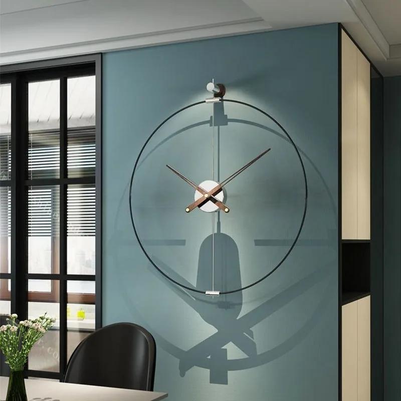Slient Wall Clock Metal Round Wall Clock Modern Minimalism Large Hanging Clocks Living Room Furniture Decorative Accessories