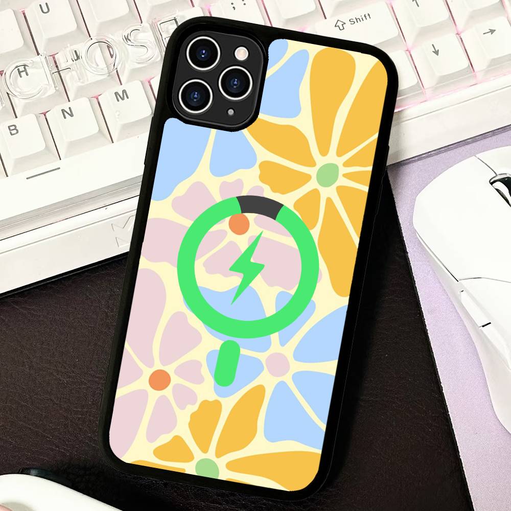 Abstract Flower Market For Magnetic Phone Case For IPhone 17 16 Pro Max 15 Plus 14 13 12 11 Cover