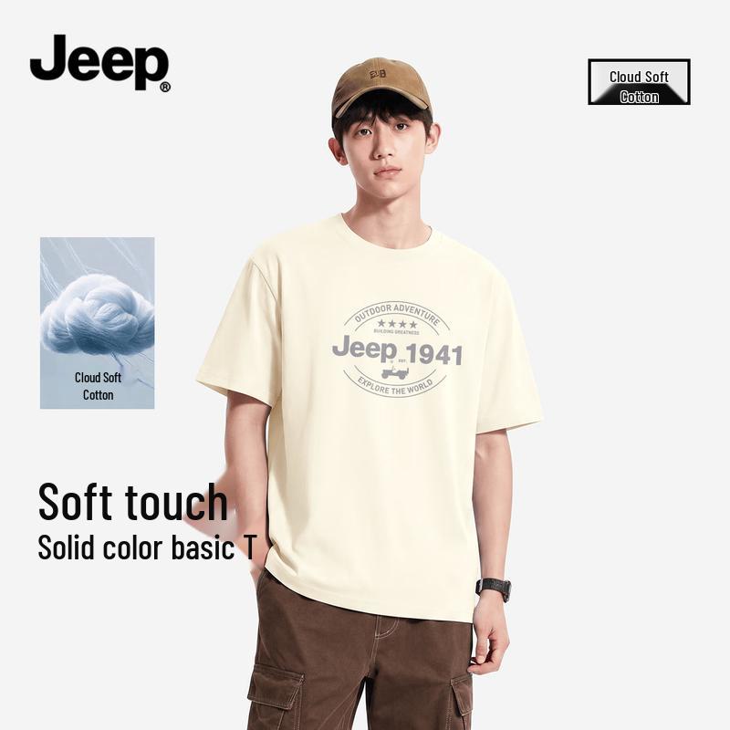 JEEP Men s Heavyweight Pure Cotton Short-Sleeve T-Shirt 2XL
