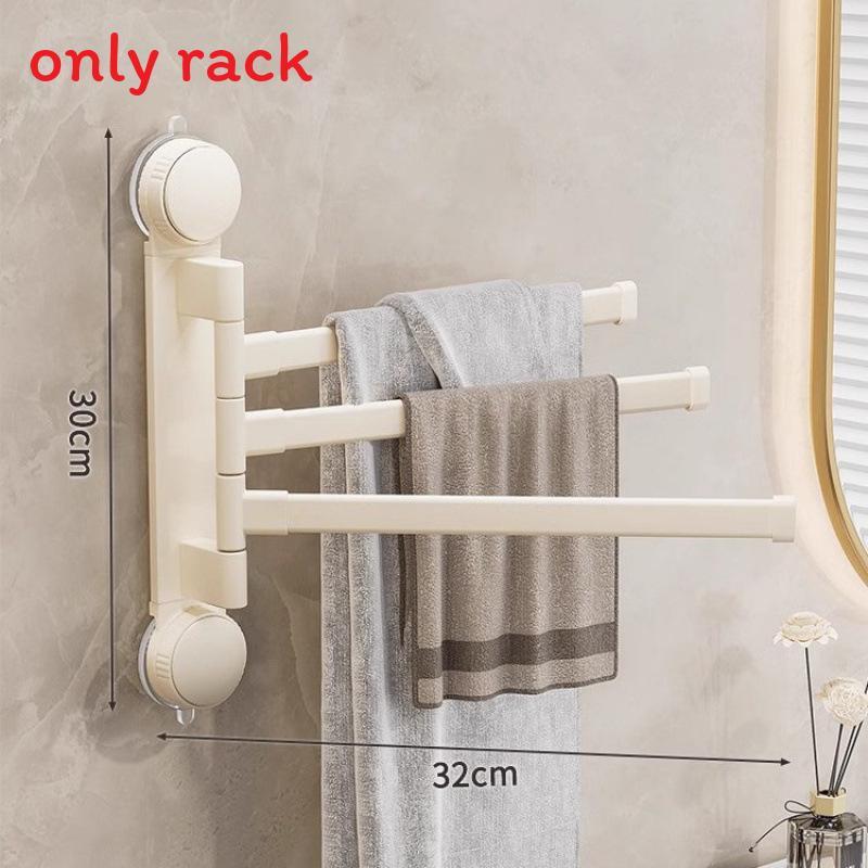 Modern Minimalist Plastic Rotating Towel Rack With Suction Cups For Bathroom Organization