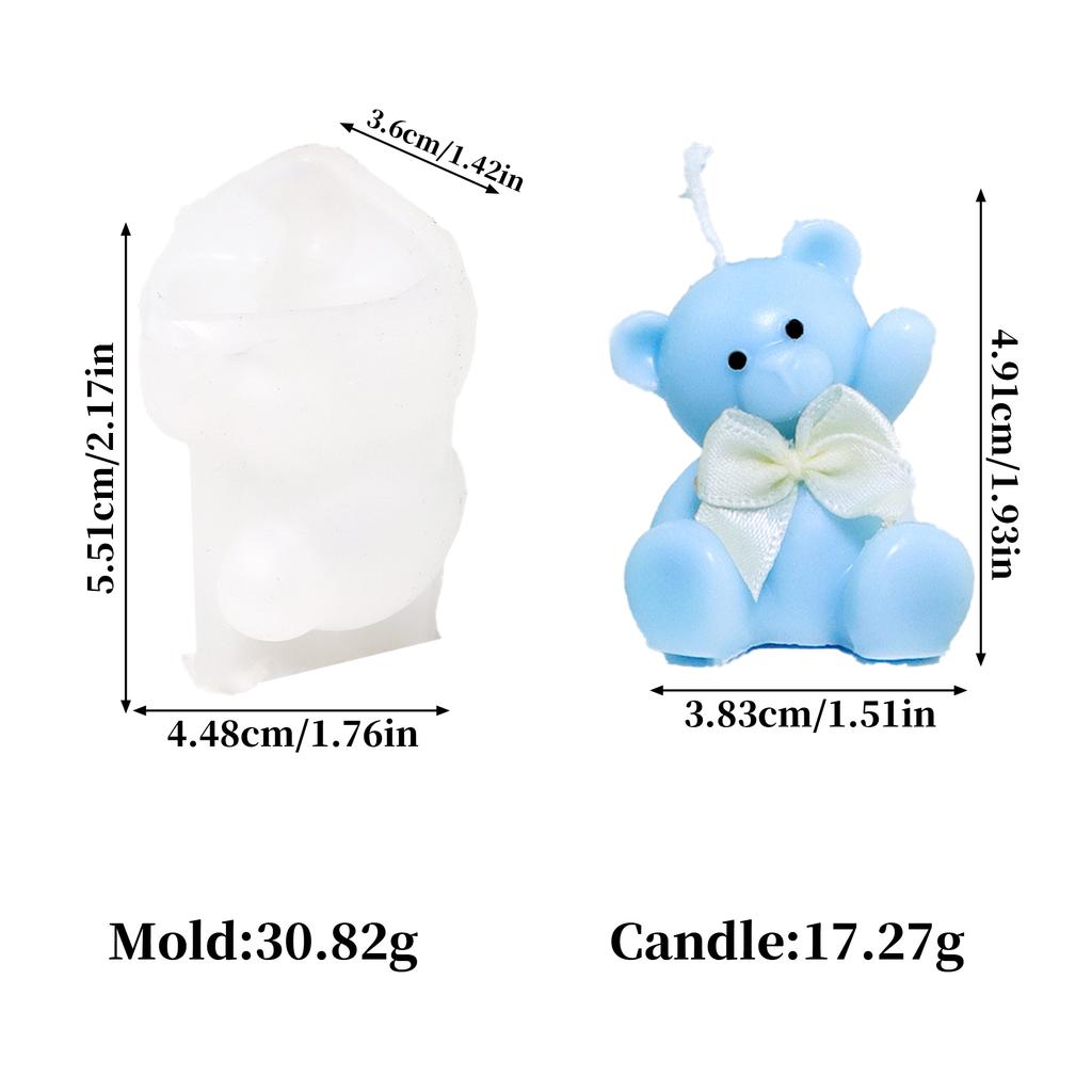 3D medvídek silikonová forma na svíčky zvířátka roztomilý pár medvídků forma na epoxidovou pryskyřici domácí dekorace nástroje na výrobu mýdla romantický svatební dar