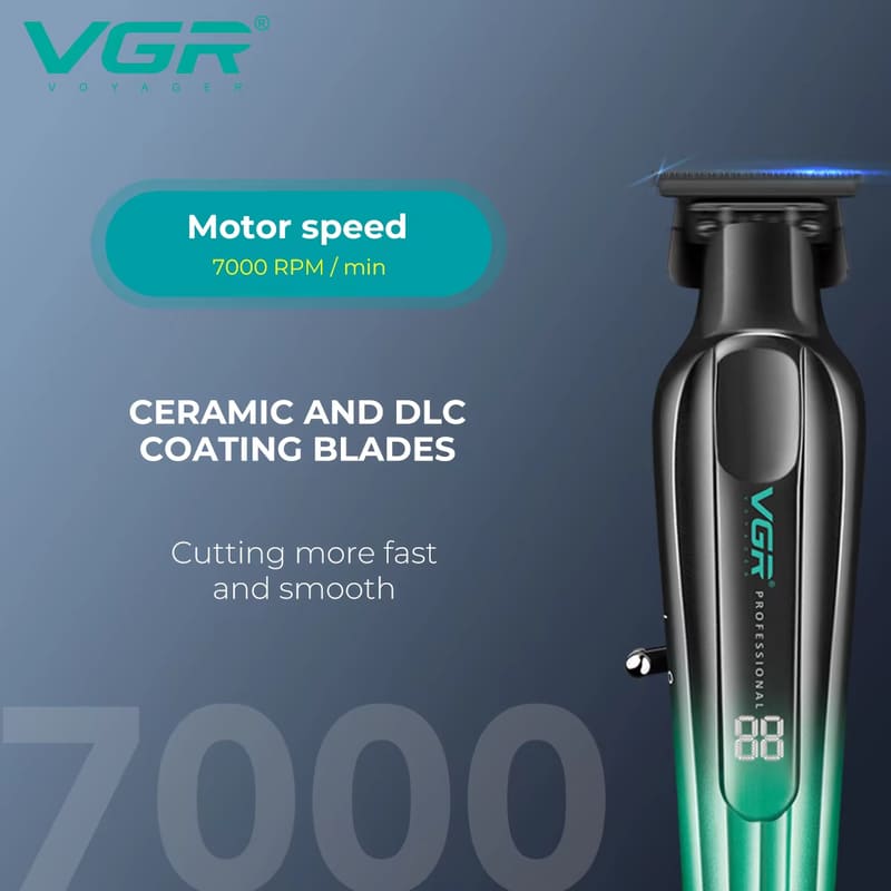 High-quality Gradient Design Hair Clipper for Men with Engraved LED Digital Display  Hair Salon Shaving Clipper  High-power Electric Hair Clipper