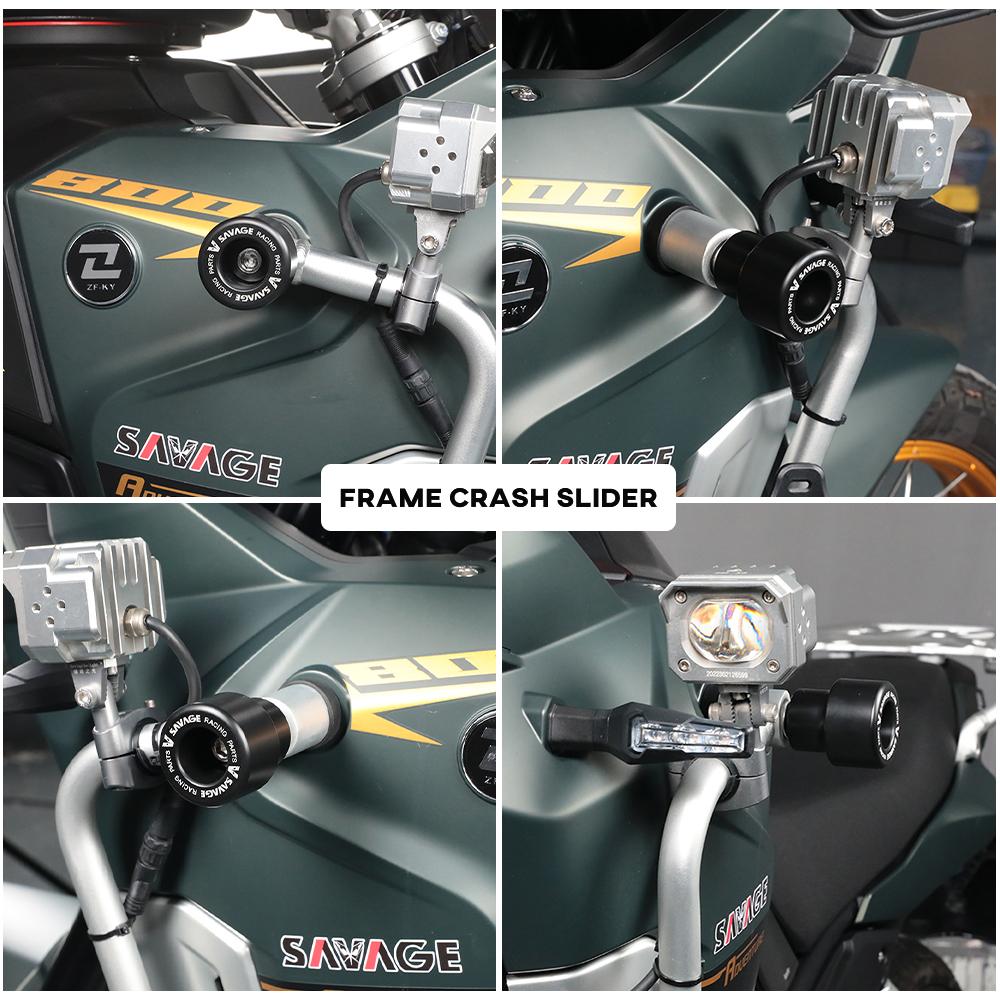 For KOVE 800 X Frame Fairing Guard Crash Slider Rear Front Wheel Axle Protector 800X Pro Rally Super Adventure Fit Colove KY800X