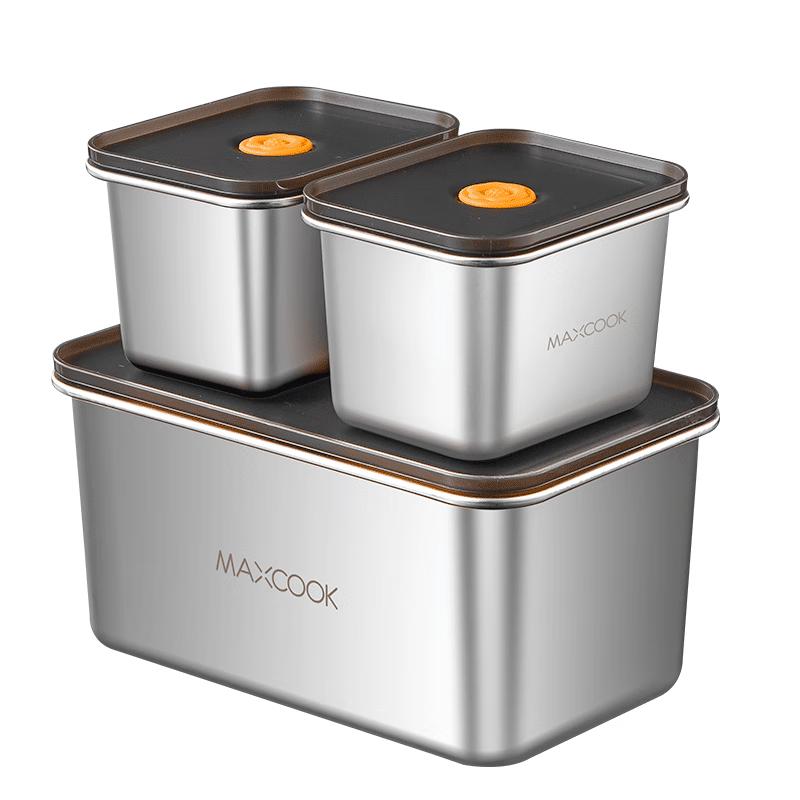 Maxcook 304 Stainless Steel Food Storage Container Set