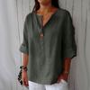 Sommer Plus-Size Damen T-Shirt mit Kragen und Knopf Lässiges Oberteil